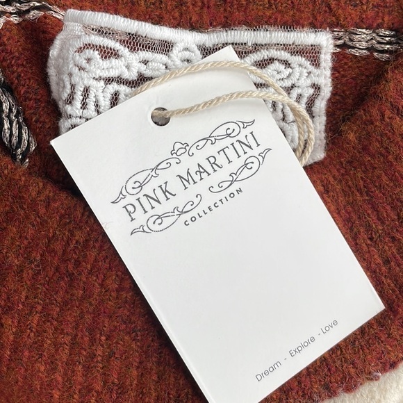 Pink Martini Neutral Sweater Metallic Thread Oversized Cozy Boutique Xs NWT - Picture 4 of 11